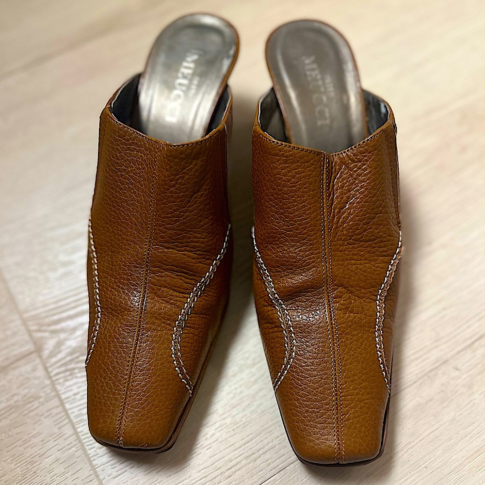 SESTO MEUCCI Women’s Made in Italy Brown Leather Mules Size 8